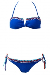 Maillot bandeau ethnique bleu électrique