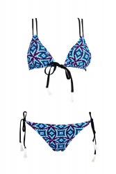 Bikini triangle sexy bleu 2 pieces