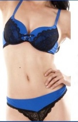 Ensemble lingerie string Valege Bleu
