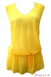 Robe de plage jaune fluo