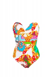 Maillot de bain une pièce bustier imprimé multicolore